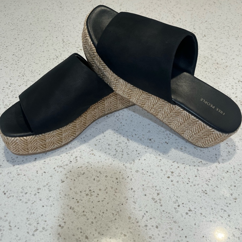 Free People Black Platform Sandals